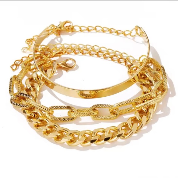 Zara Jewelry - Zara Just In Zara 3x  stainless steel Elegant Gold Bracelet Set